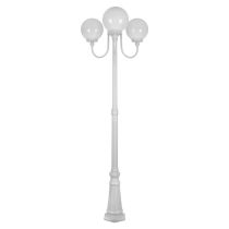 Lisbon Triple 25cm Spheres Curved Arms Tall Post Light White - 15763	