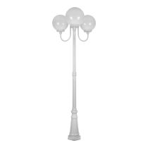 Lisbon Triple 30cm Spheres Curved Arms Tall Post Light White - 15769	
