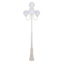 Lisbon Four 25cm Spheres Curved Arms Tall Post Light Beige - 15770