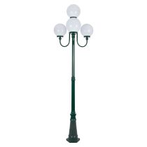 Lisbon Four 25cm Spheres Curved Arms Tall Post Light Green - 15773	