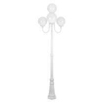 Lisbon Four 25cm Spheres Curved Arms Tall Post Light White - 15775	