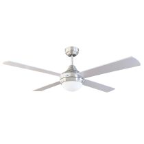 TEMPO-II 48'' CEILING FAN W/2xE27 LIGHT-BRUSHED CHROME WITH SILVER BLADES  - 100012/13