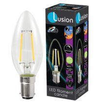 Lusion 2w Filament Candle LED dimmable full glass warm white