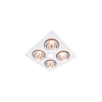MYKA 4 - Slimline 3 in 1 with 4 x 275w Infrared Heat Lamps, 10W LED Downlight and side ducted exhaust - White M4HDLXWH Ventair