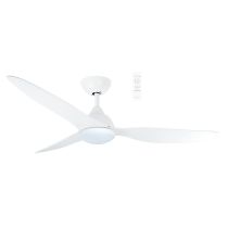 MADC1333WWR Avoca DC 1320mm 3 ABS Blade WIFI & Remote Control Ceiling Fan with Variable Dim 20w CCT LED Light Matt White