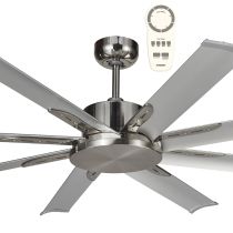 Martec Albatross Brushed Nickel The Albatross 65" DC ceiling fan is a powerful and efficient ceiling fan thanks to its 35W brushless DC motor.