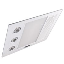 Linear Mini LED 1000w Halogen Heat LED 3 in 1 Bathroom Heater with High Extraction Exhaust Fan White MBHM1000W