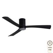 MMDC1333MMR, Black Martec Metro 52", DC Low Profile Ceiling Fan with 15W CCT Dimmable Light and Remote  