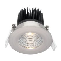 Gizmo Round 7W Fixed Dimmable LED Downlight - Brushed Chrome Warm White 3000k - MD630S-3