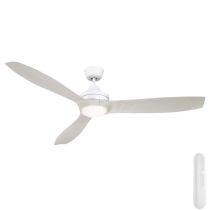 Mercator Lora DC Ceiling Fan with CCT LED Light - White and Pale Timber 60" - FC1138153WH