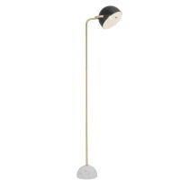 Mercator Ainsley Black and Satin Brass Floor Lamp with Marble Base - MFL012