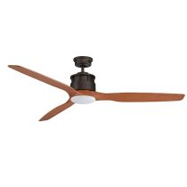Governor 1520mm 3 Blade Ceiling Fan with 15w Tricolour LED Light Old Bronze Motor Teak Blade - MGF1533OT