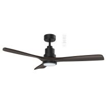 Mallorca DC 1320mm 3 Timber Blade WIFI & Remote Control Ceiling Fan with Variable Dim 24w CCT LED Light In Black/Walnut