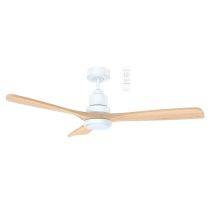MMDC1333WN Mallorca DC 1320mm 3 Timber Blade WIFI & Remote Control Ceiling Fan with Variable Dim 24w CCT LED Light In White/Natural
