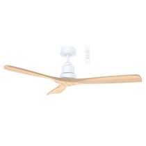 Mallorca DC 1320mm 3 Timber Blade WIFI & Remote Control Ceiling Fan In White/Natural