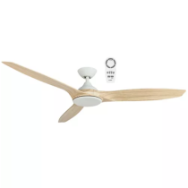 MNF143WOR Newport 1420mm 3 ABS Blade DC Remote Control Ceiling Fan In White/Oak