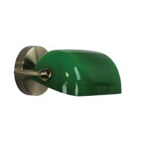 BANKERS WALL LIGHT ANT BRASS / GREEN - OL50401AB