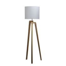 LUND FLOOR LAMP Scandi Inspired Timber Tripod Lamp with Shade - OL93523WH