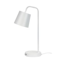 HENK White Metal Desk Lamp with USB Socket - OL93721WH