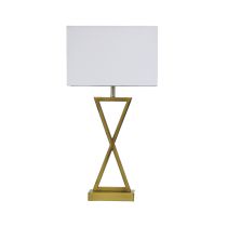 KIZZ TABLE LAMP ANTIQUE BRASS COMPLETE w/SHADE - OL93805AB