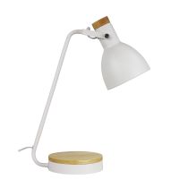 BENNY DESK LAMP WHITE & BLONDE - OL93971WH