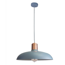 PENDANT ES 40W HAL Matte Blue DOME with Copper Lampholder Cover PASTEL13A Cla Lighting