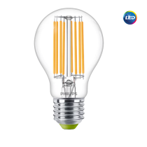 MASTER Ultra Efficient LED bulb
MAS LEDBulbND4-60W E27 830 A60 CL G EELA
Order code: 929003066702
Full product code: 871951442077900