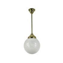 Standard 1/2" 1 Light Rod Set Pendant - 8" Sheffield Sphere - Polished Brass