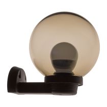 Ivela 20cm Smoke Sphere Polycarbonate Wall Light Black - 18616	
