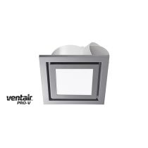 AIRBUS 250 - Premium Quality Side Ducted Exhaust Fan With 14w LED Panel (891Lm) Extra Low Profile - Square - Silver PVPX250SSSQLED Ventair