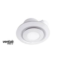 AIRBUS 250 - Premium Quality Side Ducted Exhaust Fan With 14w LED CCT Panel (891Lm) - Extra Low Profile - Round - White PVPX250WHLED Ventair