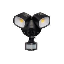Ranger Double Spot LED Outdoor Flood Light 2 x 12w Tricolour Matt Black - MLXR3452M