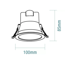Rex Recessed LED Downlight W100mm White PLastic 3 CCT - TLRD3459WD