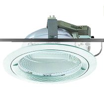 Commercial Fluorescent IP Rated Glass Downlight White 18W SDF77-HG218 Superlux