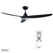 SKYFAN - 60"/1500mm Glass Fibre Composite 3 Blade DC Ceiling Fan with 20W Tri CCT LED Light - Black - Indoor/Covered Outdoor  - SKY1503BL-L