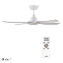SKYFAN 4 - 48"/1200mm Glass Fibre Composite 4 Blade DC Ceiling Fan - White - Indoor/Covered Outdoor - SKY1204WH