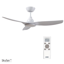 SKYFAN - 52"/1300mm Glass Fibre Composite 3 Blade DC Ceiling Fan with 20W Tri CCT LED Light - White - Indoor/Covered Outdoor  - SKY1303WH-L