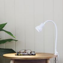 SCOPE White Adjustable Gooseneck Clamp Lamp - SL98431WH