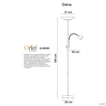SIENA BLACK LED M&C FLOOR LAMP - SL98599BK