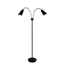 WALT TWIN FLOOR LAMP BRUSHED CHROME + BLACK - SL98812BC