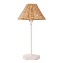 BELIZE TABLE LAMP WHITE w/ RATTAN SHADE SL98851WH