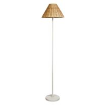 BELIZE FLOOR LAMP WHITE w/ RATTAN SHADE SL98853WH