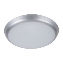 Solar 15 Watt Slimline Dimmable Round LED Ceiling Light Silver / Warm White - 20902	