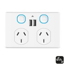 SMART DOUBLE POWER POINT WHITE WITH USB - SPPUSB02G-WIFI