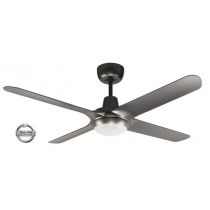 SPYDA - 50"/1250mm Fully Moulded PC Composite 4 Blade Ceiling Fan in Titanium with Tri Colour Step Dimmable LED Light NW,WW,CW - Indoor/Outdoor/Coastal - SPY1254TI-L