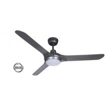 SPYDA - 62"/1570mm Fully Moulded PC Composite 3 Blade Ceiling Fan in Titanium with Tri Colour Step Dimmable LED Light NW,WW,CW - Indoor/Outdoor/Coastal - SPY1573TI-L
