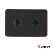 2 Gang Black Mercator Smart Zigbee Touch Switch SSW02GMBK