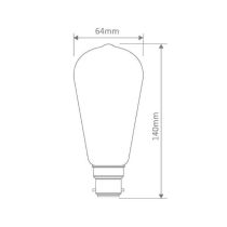 25W Vintage ST64 Carbon filament lamp B22 2700K Warm White - LUS60008