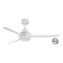STANZA - 56"/1400mm Glass Fibre Composite 3 Blade Ceiling Fan with 2x B22 Lamp Holder - White - Indoor/Covered Outdoor  - STA1403WH-L