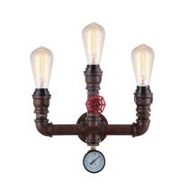  Steam Series 3XE27 AGED IRON PIPE WALL LAMP STEAM1 Cla Lighting 